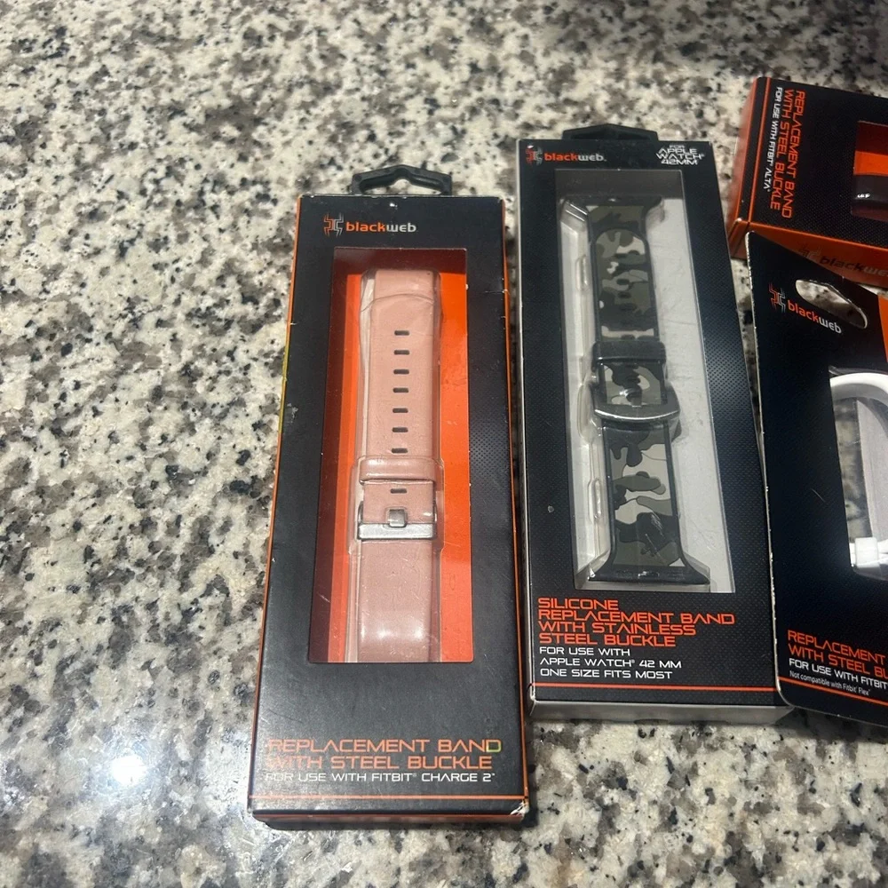 Blackweb Replacement Watch Bands - Pink and Black - Picture 3 of 5